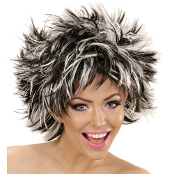 Dámska čierno-biela parochňa s melírom